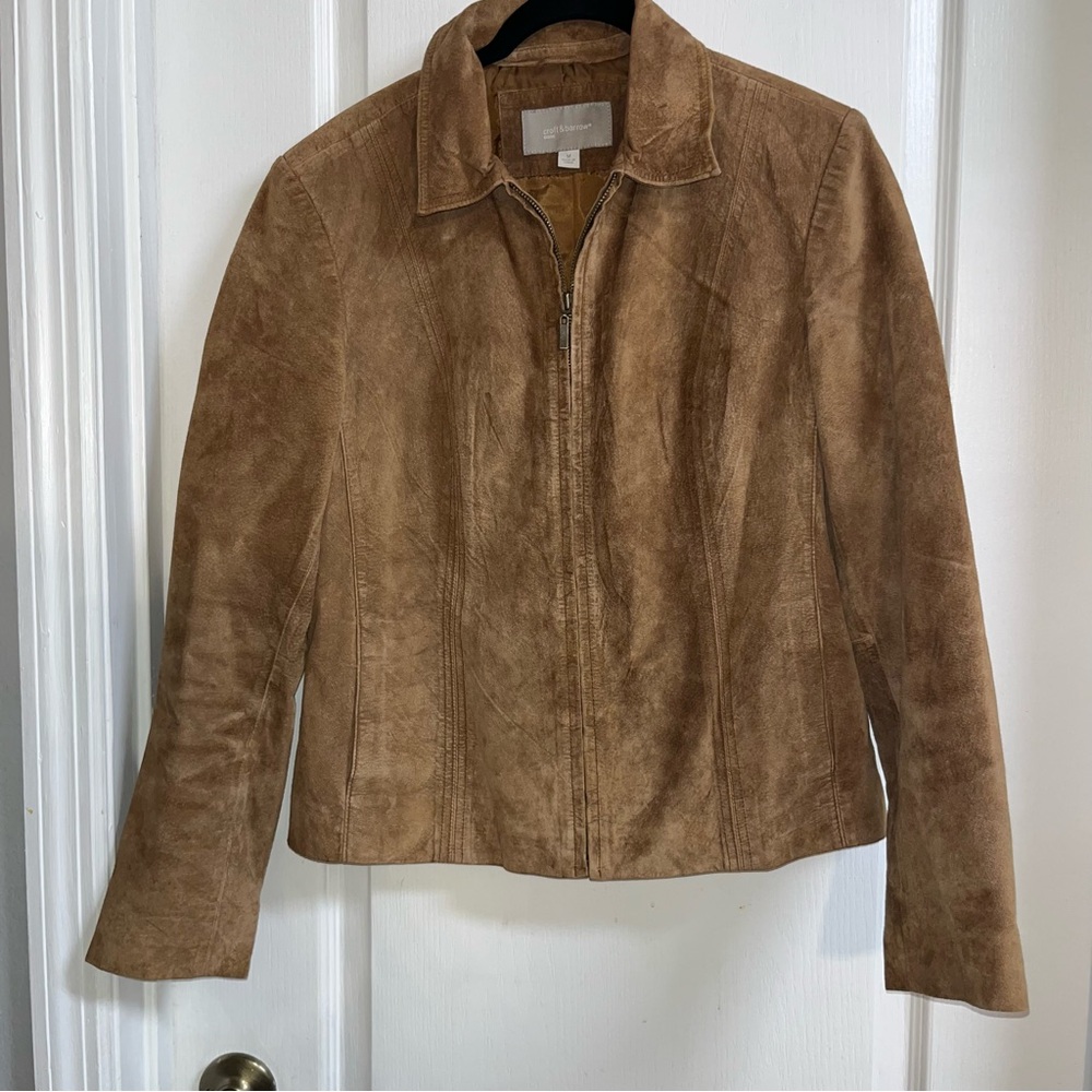 Brown Suede Women's Structured Jacket - image 1